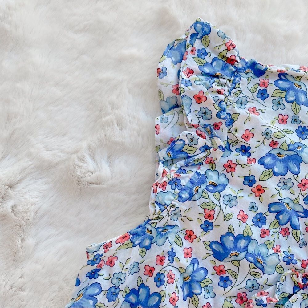 Ralph Lauren Ruffle Sleeveless Floral Top Girl’s 16 - Picture 7 of 10